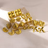 Luxury Metallic Geometric Texture Titanium Steel Earrings With Electroplating Heart And Bow Tie Patterns