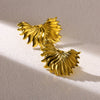 Luxury Metallic Geometric Texture Titanium Steel Earrings With Electroplating Heart And Bow Tie Patterns