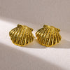 Luxury Metallic Geometric Texture Titanium Steel Earrings With Electroplating Heart And Bow Tie Patterns