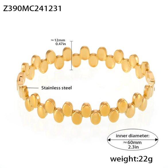 Luxury Minimalist Ring And Bracelet Combination Titanium Steel 18K Gold Plated Geometric Diamondencrusted Zircon Bracelet