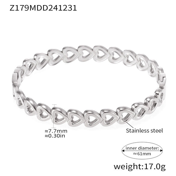 Luxury Minimalist Ring And Bracelet Combination Titanium Steel 18K Gold Plated Geometric Diamondencrusted Zircon Bracelet