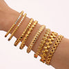 Luxury Minimalist Ring And Bracelet Combination Titanium Steel 18K Gold Plated Geometric Diamondencrusted Zircon Bracelet
