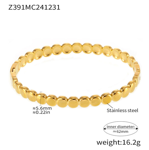 Luxury Minimalist Ring And Bracelet Combination Titanium Steel 18K Gold Plated Geometric Diamondencrusted Zircon Bracelet