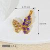 Luxury Multicolor Opal Butterfly Insects Cartoon Style Copper 18K Gold Plated Necklace And Earrings Pendant