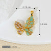 Luxury Multicolor Opal Butterfly Insects Cartoon Style Copper 18K Gold Plated Necklace And Earrings Pendant