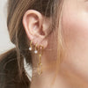 Luxury Niche Ins Style Minimalist Geometric Titanium Steel Stainless Steel Diamond Small Zircon Pendant Earrings 18K Real Gold Electroplated