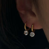 Luxury Niche Ins Style Minimalist Geometric Titanium Steel Stainless Steel Diamond Small Zircon Pendant Earrings 18K Real Gold Electroplated
