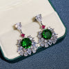 Luxury Palace Style Female Earrings Inlaid With Zircon Copper Material
