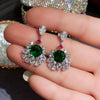Luxury Palace Style Female Earrings Inlaid With Zircon Copper Material