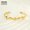 Luxury Pearl Design Titanium Steel 18K Gold Electroplated Bracelet For Female