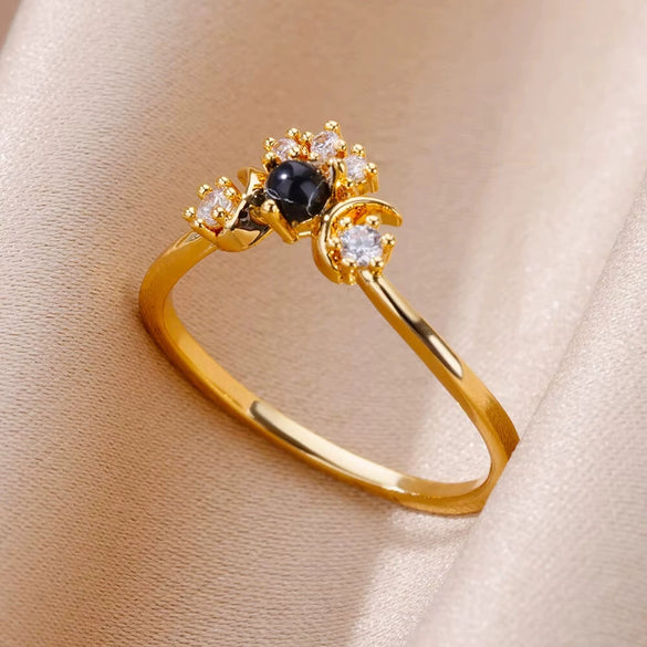 Luxury Retro Goldplated Heart Emerald Ring With Diamonds Copper Synthetic Zircon Geometric Style For Women