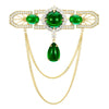 Luxury Retro Women's Alloy Brooch With Tassel And Electroplating Process