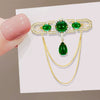 Luxury Retro Women's Alloy Brooch With Tassel And Electroplating Process