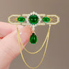 Luxury Retro Women's Alloy Brooch With Tassel And Electroplating Process