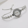 Luxury Rhinestone Adjustable Women's Watch Strap Bracelet Stainless Steel And Alloy Material Round Shape Leisure Style