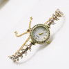 Luxury Rhinestone Adjustable Women's Watch Strap Bracelet Stainless Steel And Alloy Material Round Shape Leisure Style