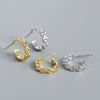Luxury S925 Silver Geometric Cshaped Earrings For Women With Electroplating