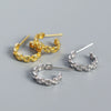 Luxury S925 Silver Geometric Cshaped Earrings For Women With Electroplating