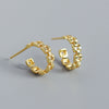 Luxury S925 Silver Geometric Cshaped Earrings For Women With Electroplating