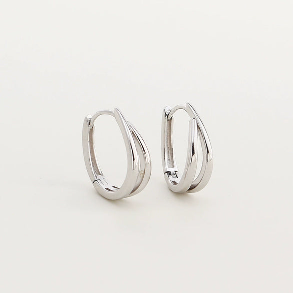 Luxury S925 Silver Ushaped Hoop Earrings Electroplated Unisex