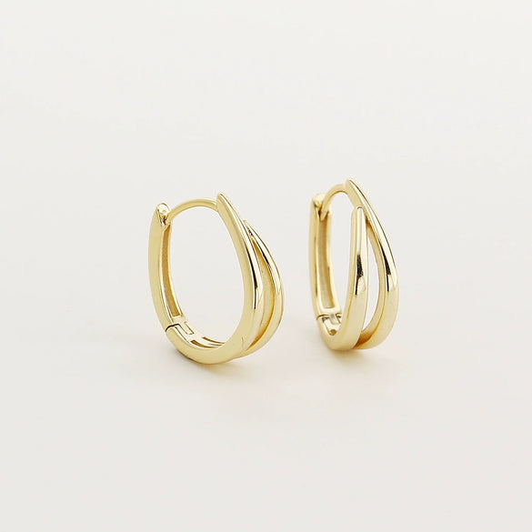 Luxury S925 Silver Ushaped Hoop Earrings Electroplated Unisex
