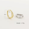 Luxury S925 Silver Ushaped Hoop Earrings Electroplated Unisex