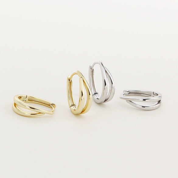 Luxury S925 Silver Ushaped Hoop Earrings Electroplated Unisex