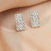 Luxury Shiny Rhinestone Square Earrings For Women Copper Electroplated Claw Set Dangle Earrings