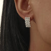 Luxury Shiny Rhinestone Square Earrings For Women Copper Electroplated Claw Set Dangle Earrings
