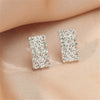 Luxury Shiny Rhinestone Square Earrings For Women Copper Electroplated Claw Set Dangle Earrings