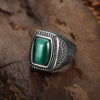 Luxury Simple Jewelry Titanium Steel Ring With Emerald Opal For Unisex Oil Treatment