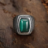 Luxury Simple Jewelry Titanium Steel Ring With Emerald Opal For Unisex Oil Treatment