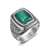Luxury Simple Jewelry Titanium Steel Ring With Emerald Opal For Unisex Oil Treatment