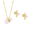 Luxury 316L Stainless Steel Cnc Zircon Bead Jewelry Set With Constellation Symbol Electroplated For Women