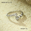 Luxury Stainless Steel Ring With Square Zircon Inlaid Electroplated Peach Heart And Round Shapes
