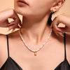 Luxury Sweet Clavicle Chain Jewelry With Shell Beads Titanium Steel 18K Gold Plated Geometric Style