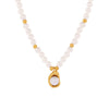 Luxury Sweet Clavicle Chain Jewelry With Shell Beads Titanium Steel 18K Gold Plated Geometric Style