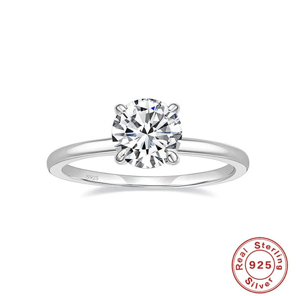 Luxury Texture Geometric Cool Carat Diamond Engagement Wedding Bridal Ring In Sterling Silver With Electroplating