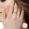 Luxury Textured Women's Silver Ring With Geometric Design And Electroplating
