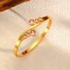 Luxury Titanium Steel Wave Double Row Drill Butterfly Bracelet 18K Vacuum Plating Polish