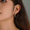 Luxury Vshaped Micropaved Zircon Alloy Earrings With Electroplating For Women