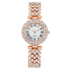 Luxury Women's Diamond Watch Alloy Case Steel Strap Round Dial Quartz