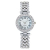 Luxury Women's Diamond Watch Alloy Case Steel Strap Round Dial Quartz