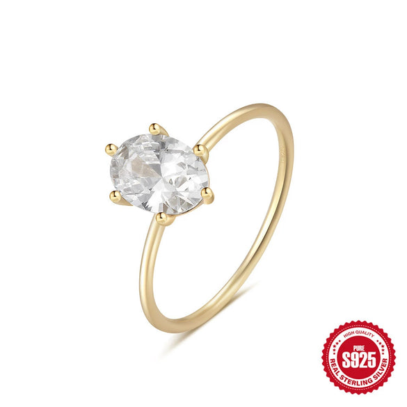 Luxury Women's Geometric Silver Ring With Electroplating