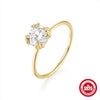 Luxury Women's Geometric Silver Ring With Electroplating