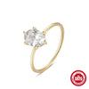Luxury Women's Geometric Silver Ring With Electroplating