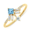 Luxury Women's Geometric Silver Ring With Electroplating