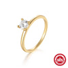 Luxury Women's Geometric Silver Ring With Electroplating