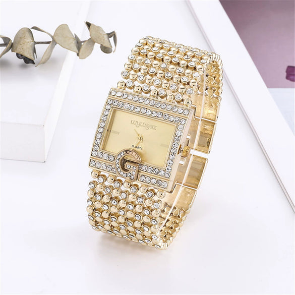 Luxury Women's Quartz Watch Stainless Steel Alloy Rectangle Dial Leisure Style