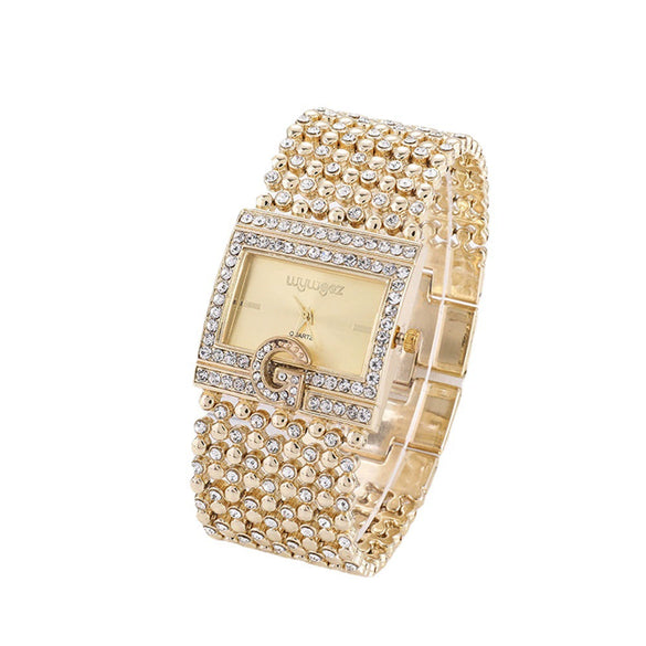 Luxury Women's Quartz Watch Stainless Steel Alloy Rectangle Dial Leisure Style